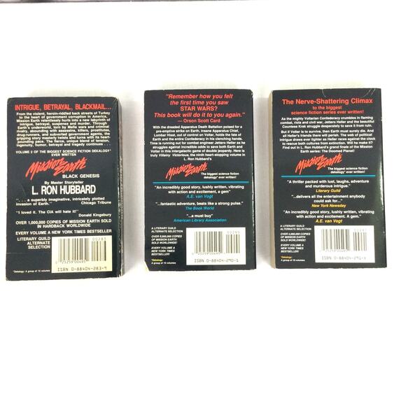 L Ron Hubbard Mission Earth 2 Black Genesis Three Book Paperback Bundle - Picture 3 of 12